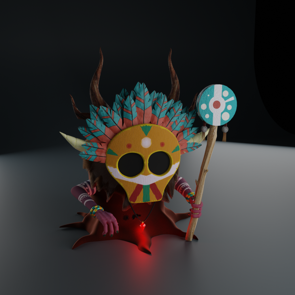 Shaman 3d model square